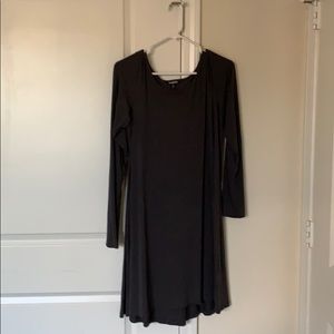 Gray, long sleeve, midi dress